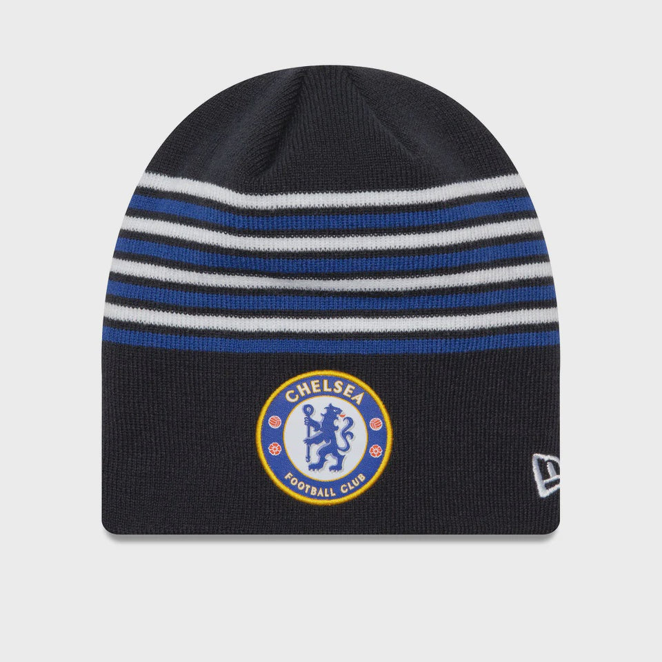Chelsea FC New Era Skull Beanie- Blue Stripe