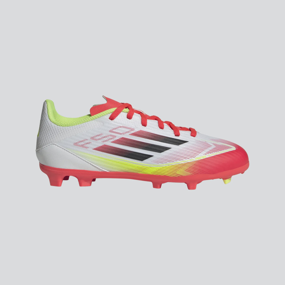adidas F50 League Boots FG/MG- White/Black/Red- JUNIOR