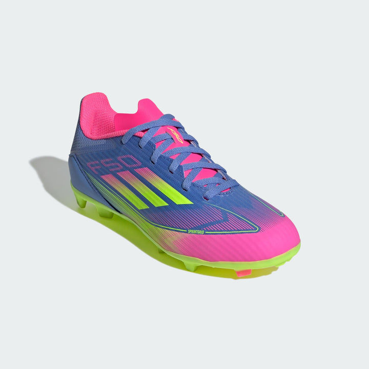 adidas F50 League FG/MG BootS- Blue/Lemon/Pink- JUNIOR