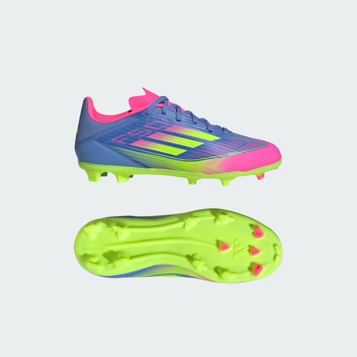 adidas F50 League FG/MG BootS- Blue/Lemon/Pink- JUNIOR
