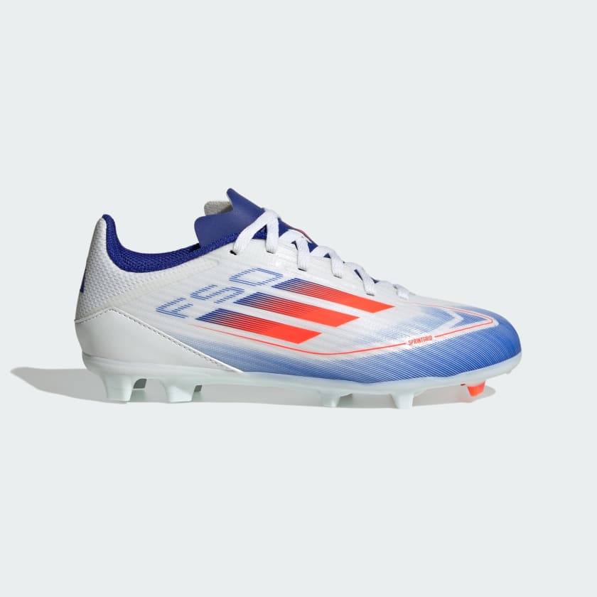 adidas F50 League Boots FG MG White Red Blue JUNIOR