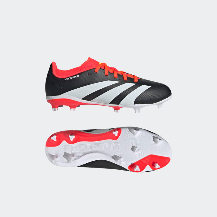 adidas Predator League FG Boots- Black/White/Red- JUNIOR