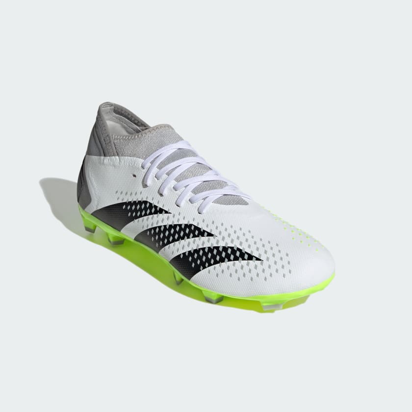 adidas Predator Accuracy .3  FG Boots- White/Black/Fluro Green