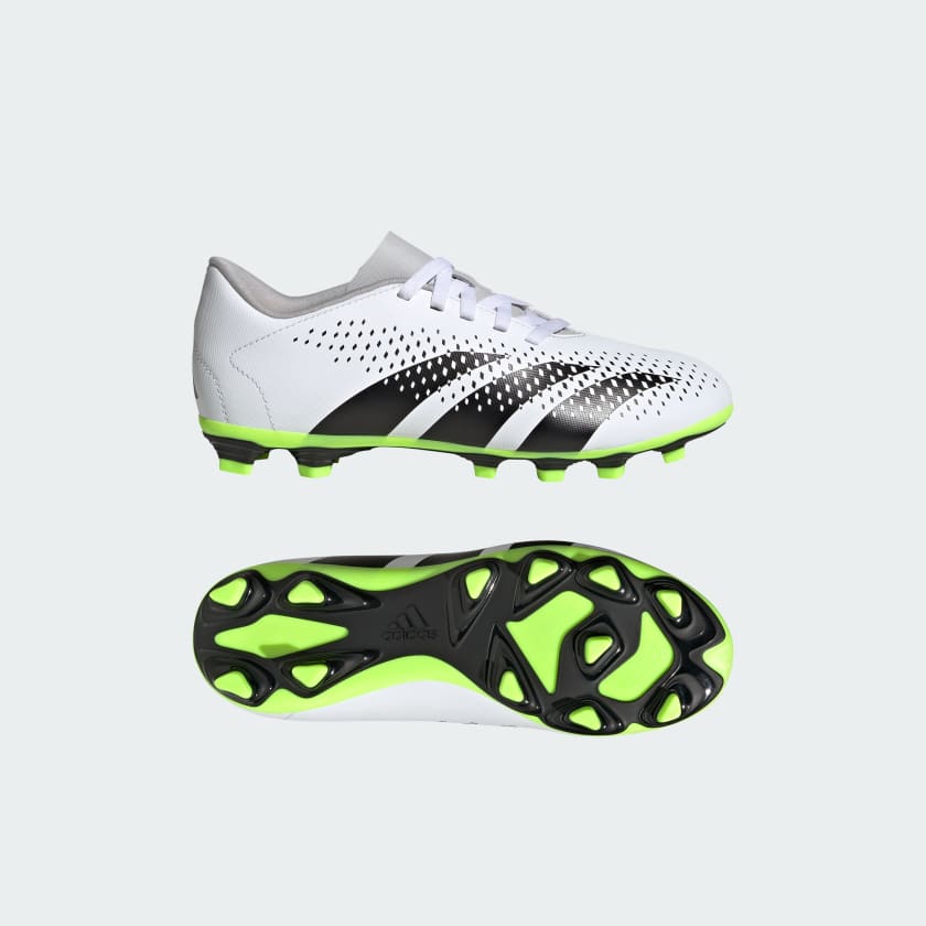 adidas Predator Accuracy .4 FxG Boots- White/Black/Fluro Green- JUNIOR