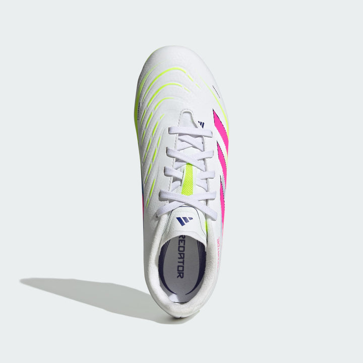 adidas Predator League FG Boots- White/Pink/Lemon- JUNIOR