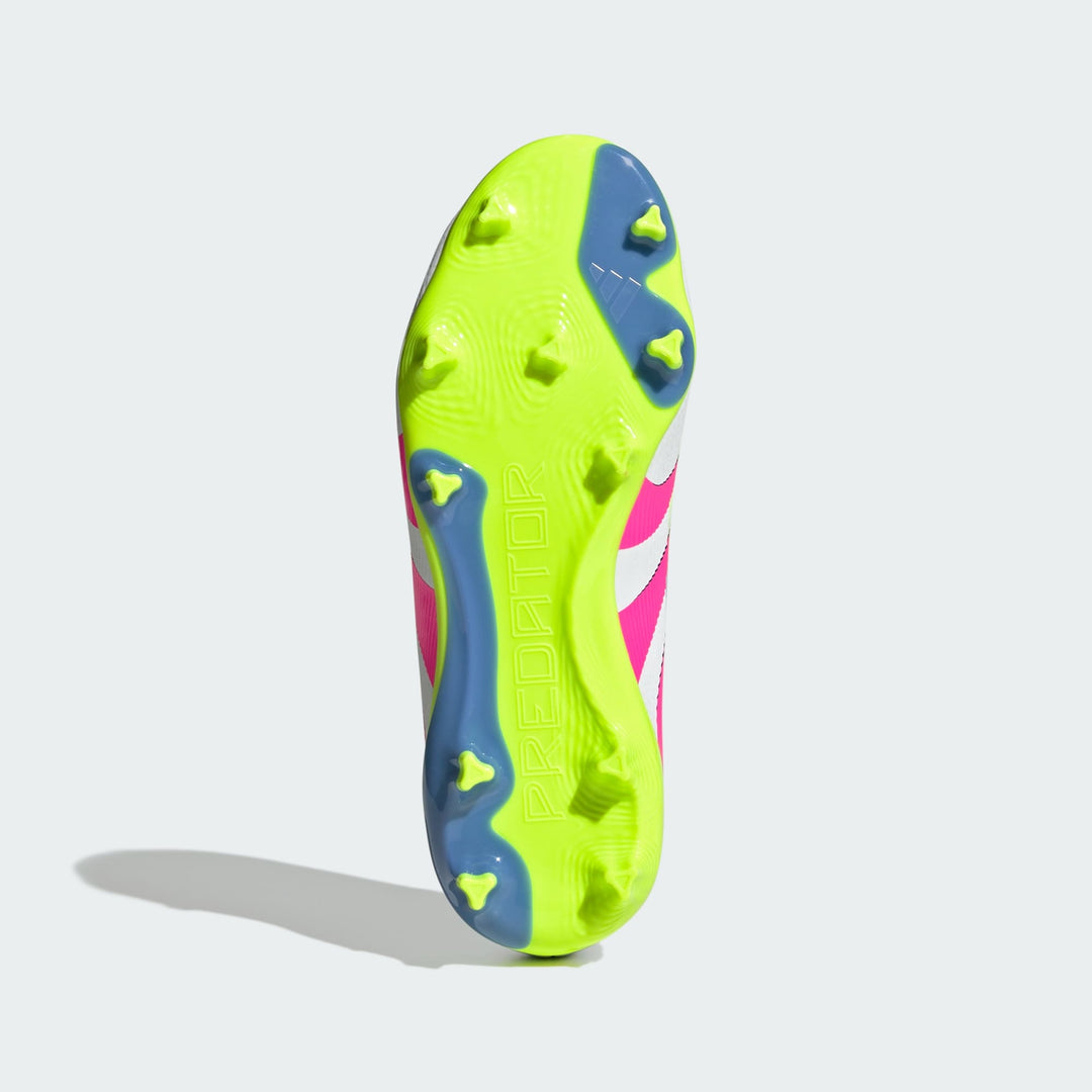 adidas Predator League FG Boots- White/Pink/Lemon- JUNIOR