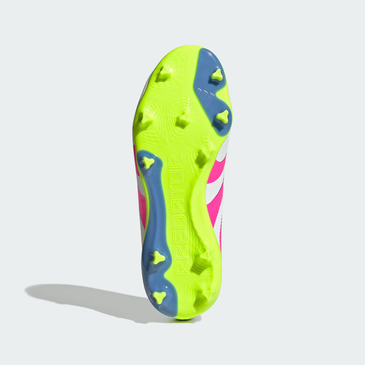 adidas Predator League FG Boots- White/Pink/Lemon- JUNIOR