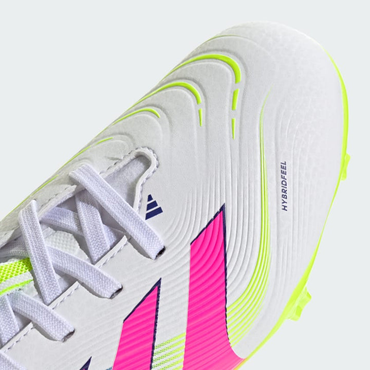 adidas Predator League FG Boots- White/Pink/Lemon- JUNIOR