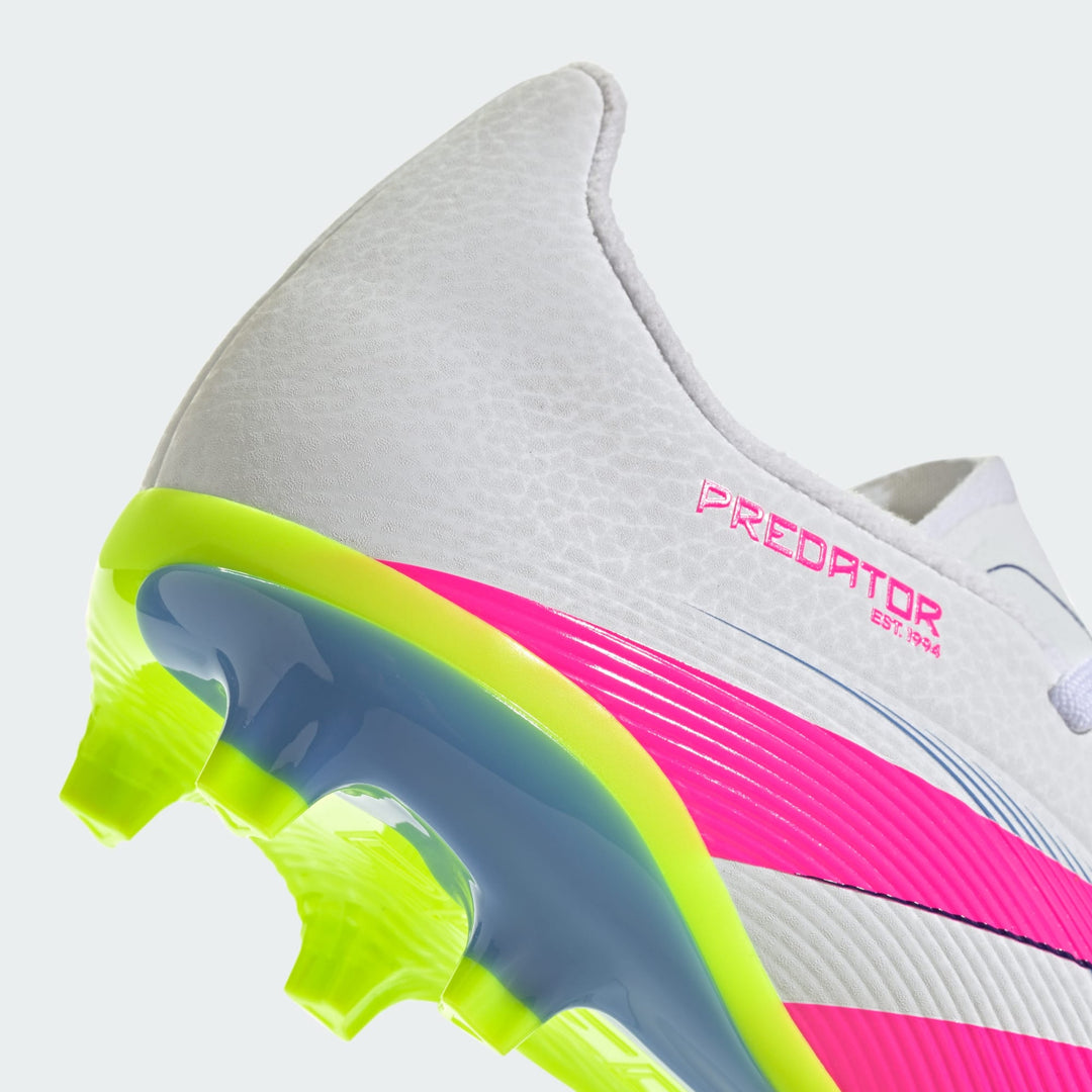 adidas Predator League FG Boots- White/Pink/Lemon- JUNIOR
