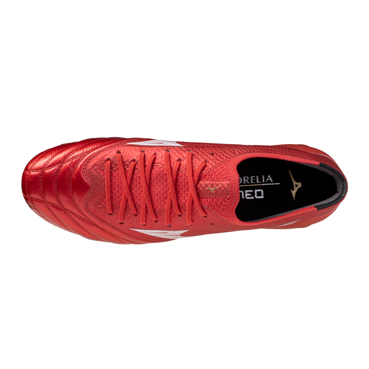 Mizuno Morelia NEO IV b Elite 40th Anniversary FG Boots- Red/White/Black