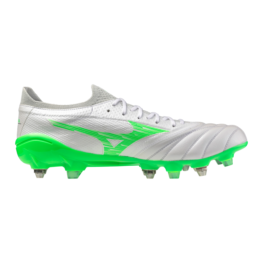 Mizuno Morelia NEO IV b Elite Mix FG Boots- White Green Gecko