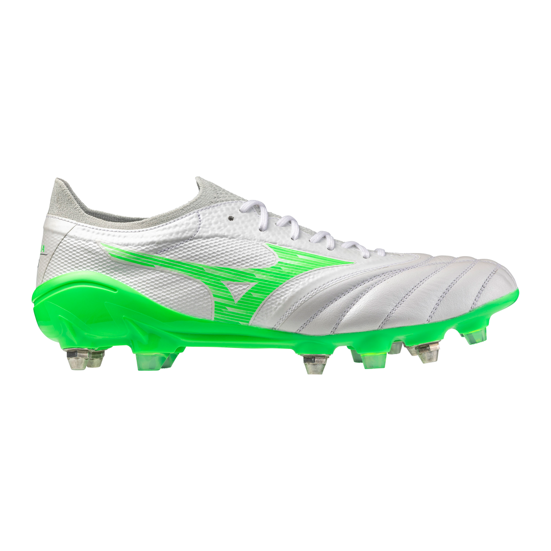 Mizuno Morelia NEO IV b Elite Mix FG Boots- White Green Gecko