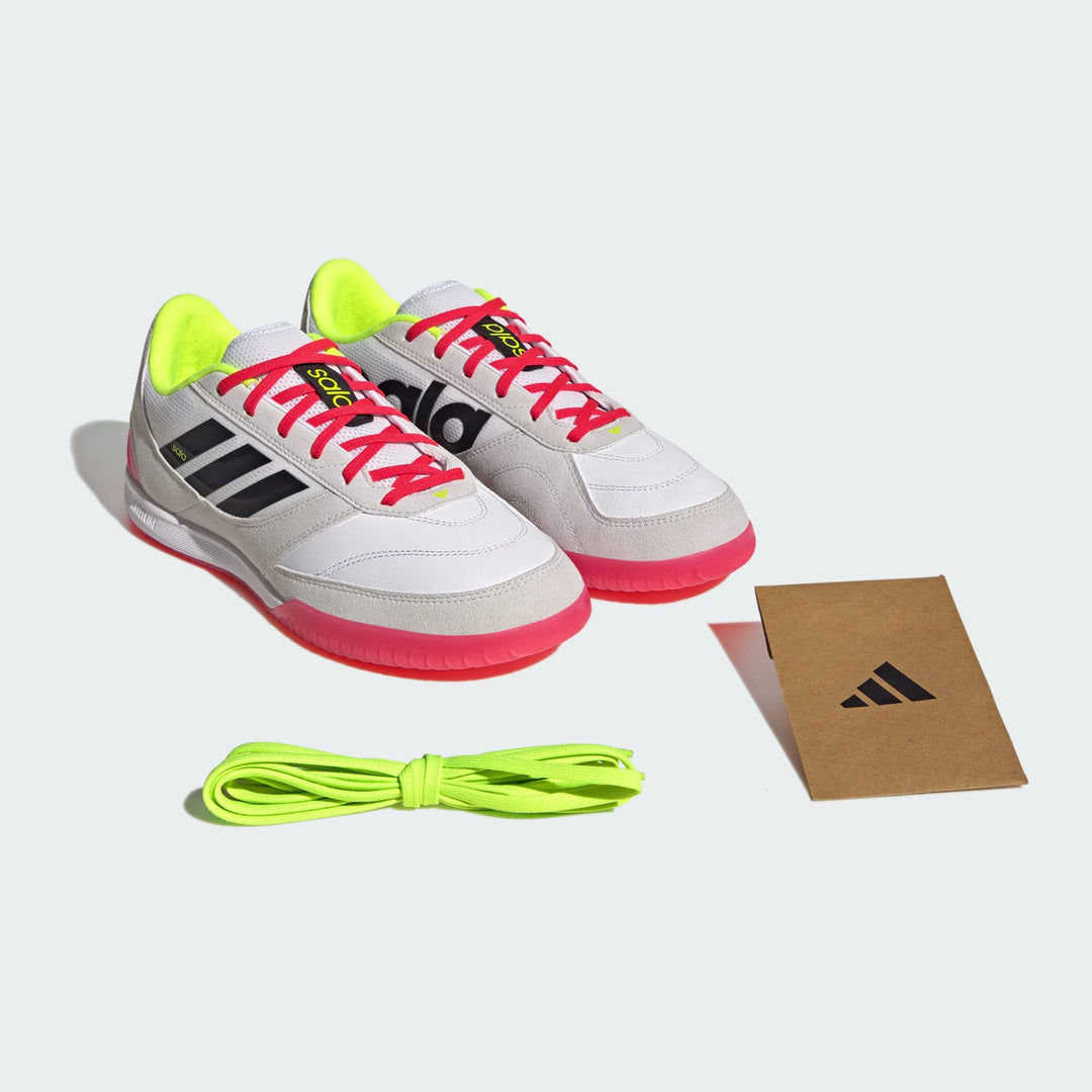 adidas Top Sala II Competition INDOOR Boots - White/Black/Fluro Green
