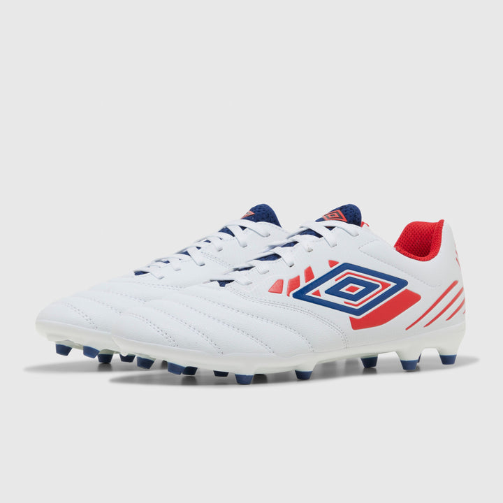 Umbro Tocco IV Club FG Boots- White/Blue/Red