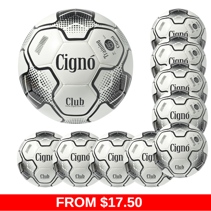 Cigno Club Training Ball- White/Black- Size 5, 4, 3