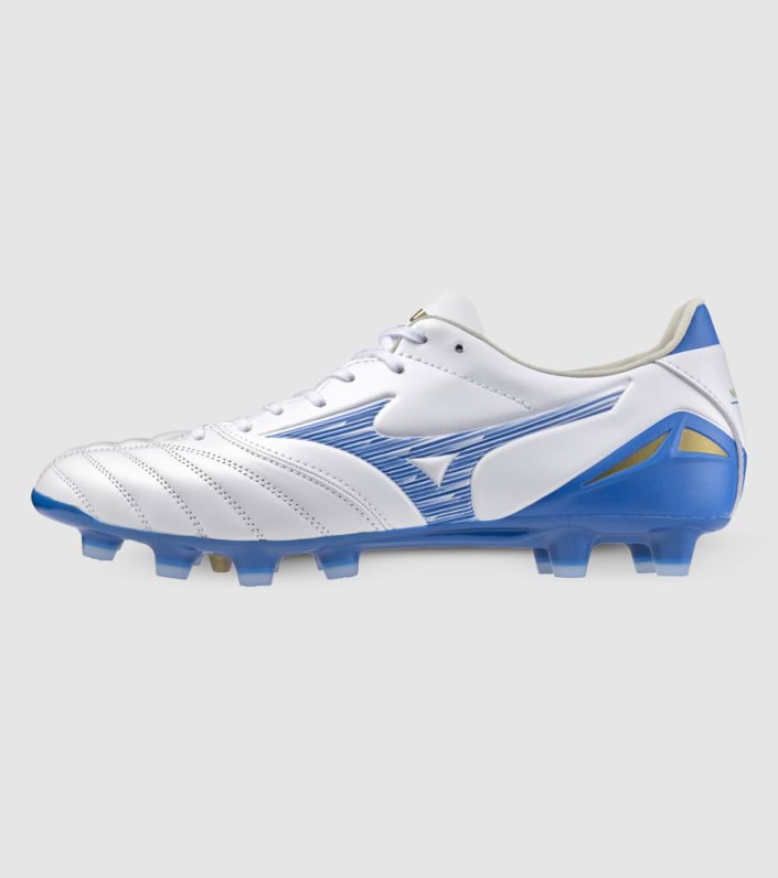 Mizuno Morelia Neo IV Pro FG Boots- White/Blue – Soccer Locker