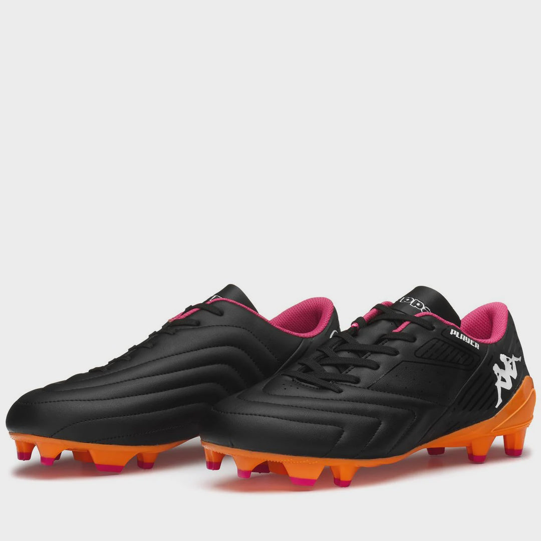 Kappa Player Base FG Boots- Black/Orange/Fuchsia