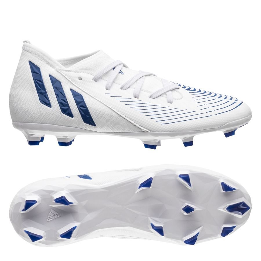 adidas Predator Edge .3 FG Boots- White/Royal – Soccer Locker