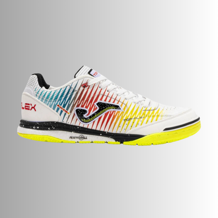 Joma Top Flex Rebound Indoor Boots- White/Yellow/Red