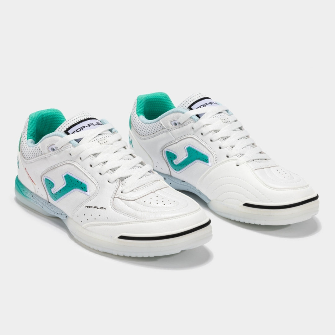 Joma Top Flex Inbdoor Boots- White/Aqua