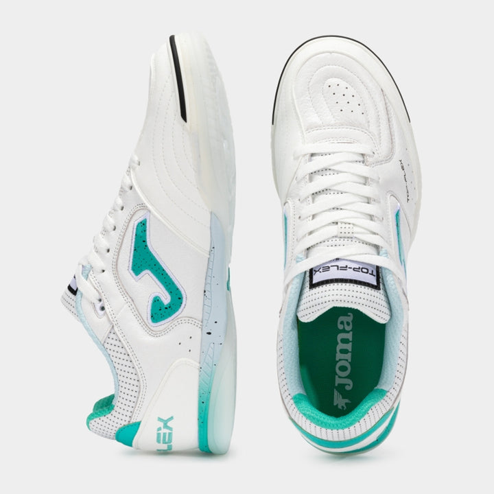 Joma Top Flex Inbdoor Boots- White/Aqua