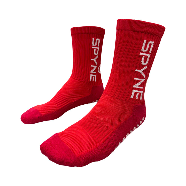 SPYNE Grip Socks- Red