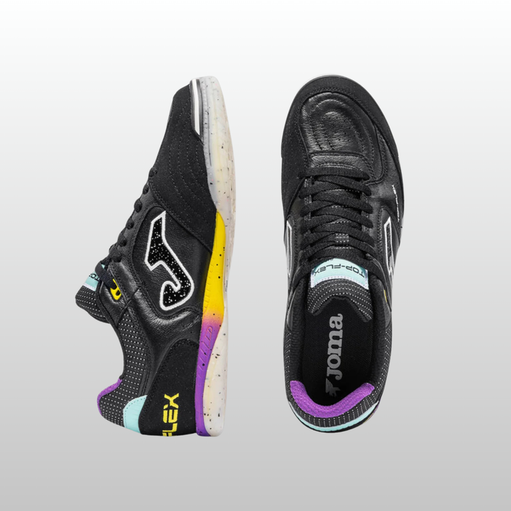Joma Top Flex Indoor Boots- Black/Purple/Yellow