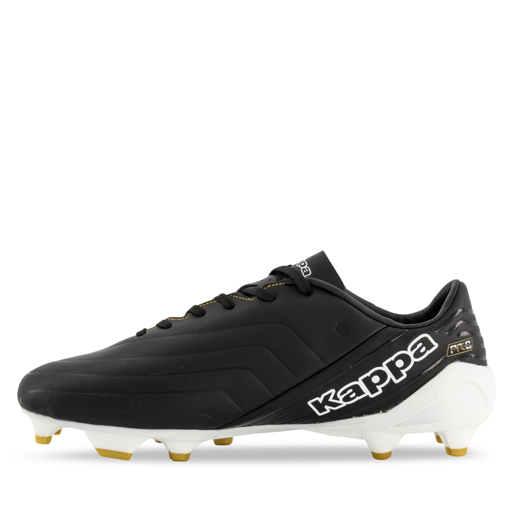 Kappa Mid Player FG Boots- Black/White/Gold – Soccer Locker