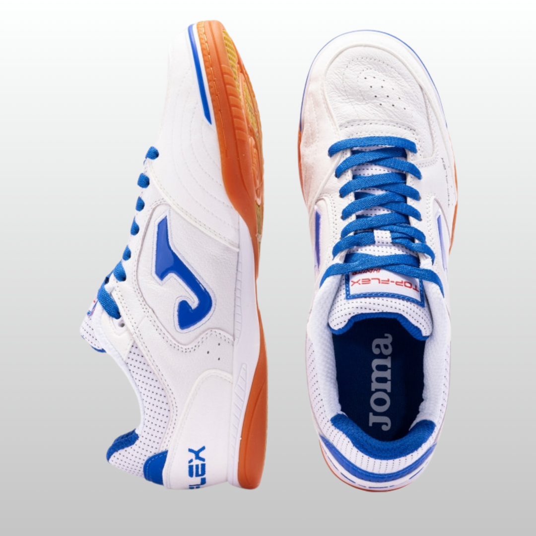 Joma Top Flex Indoor Boots- White/Royal