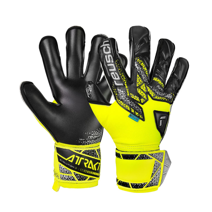 Reusch Attrakt Gold Evolution Goalkeeper Gloves- Yellow/Silver/Black