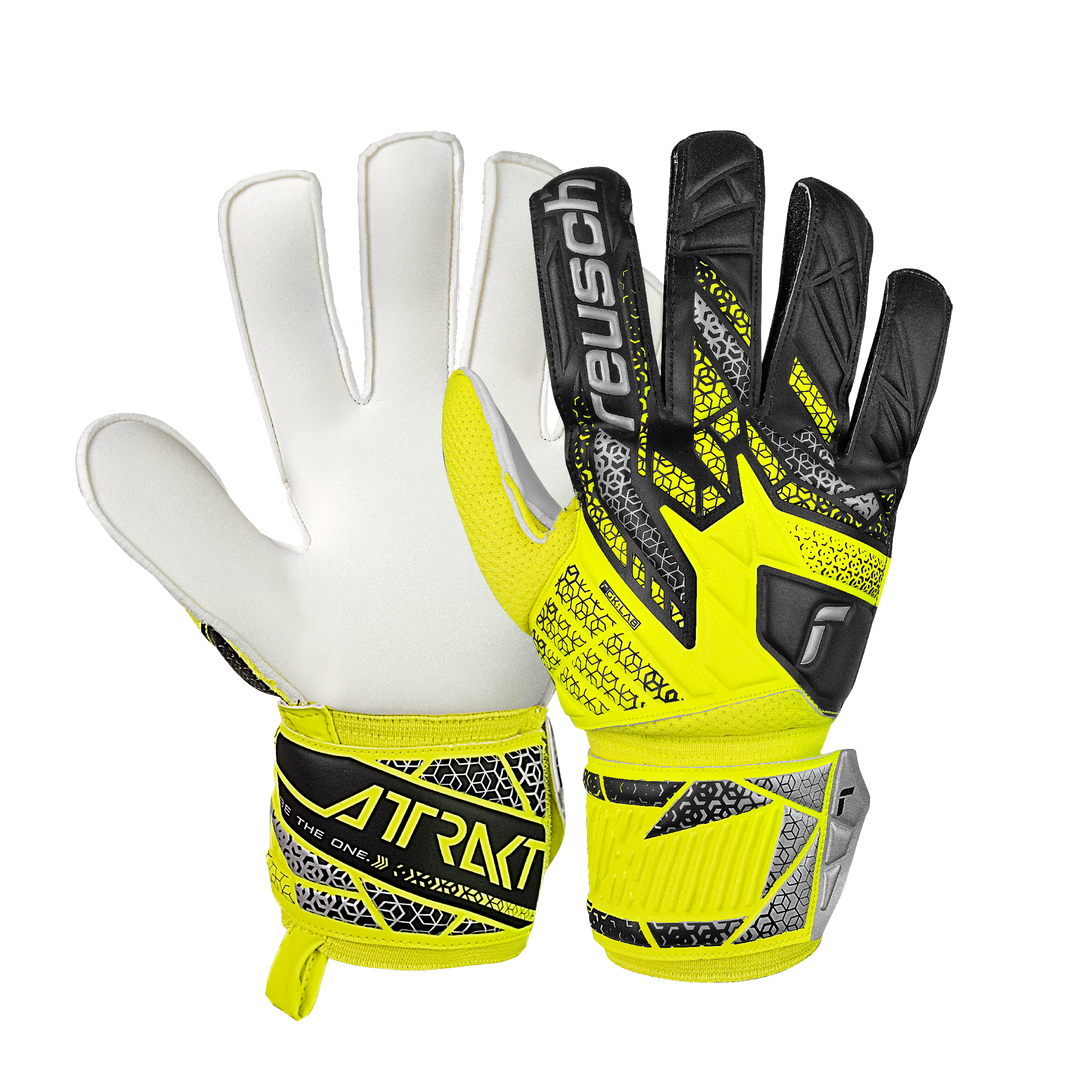 Reusch Attrakt Solid Goalkeeper Gloves- Yellow/Black