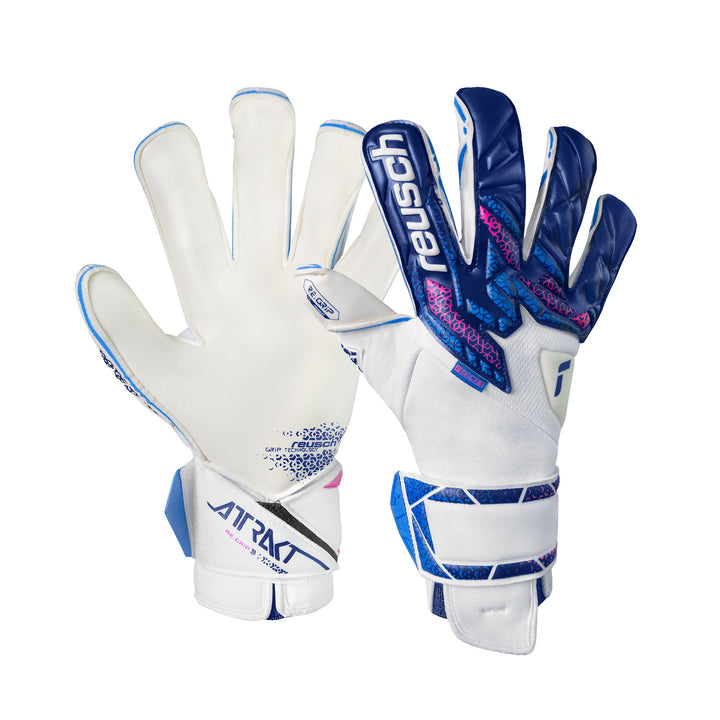 Reusch Attrakt RE GRIP Evolution Goalkeeper Gloves- White/Navy