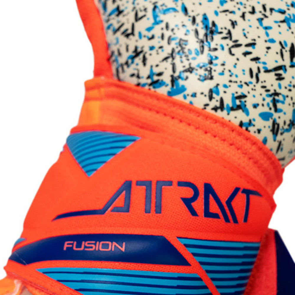 Reusch Attrakt Fusion Negative Cut Goalkeeper Gloves- Orange/Blue