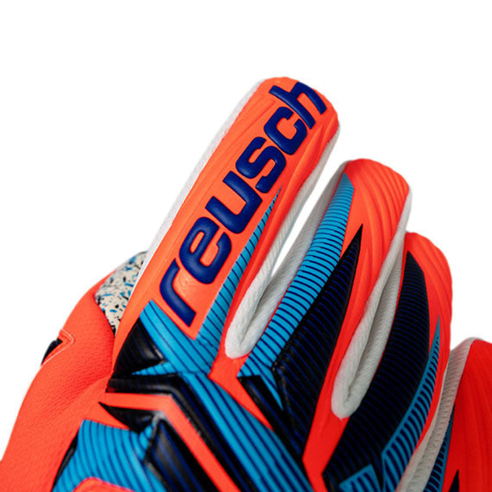 Reusch Attrakt Fusion Negative Cut Goalkeeper Gloves- Orange/Blue