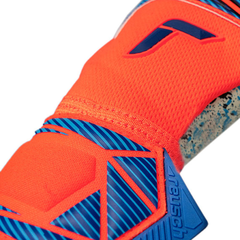 Reusch Attrakt Fusion Negative Cut Goalkeeper Gloves- Orange/Blue