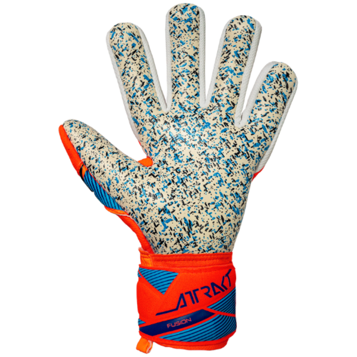 Reusch Attrakt Fusion Negative Cut Goalkeeper Gloves- Orange/Blue