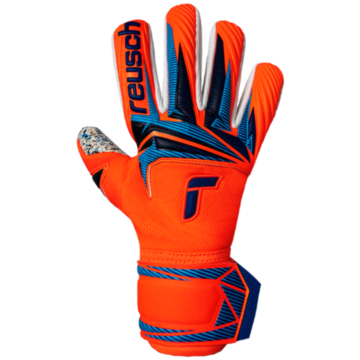 Reusch Attrakt Fusion Negative Cut Goalkeeper Gloves- Orange/Blue