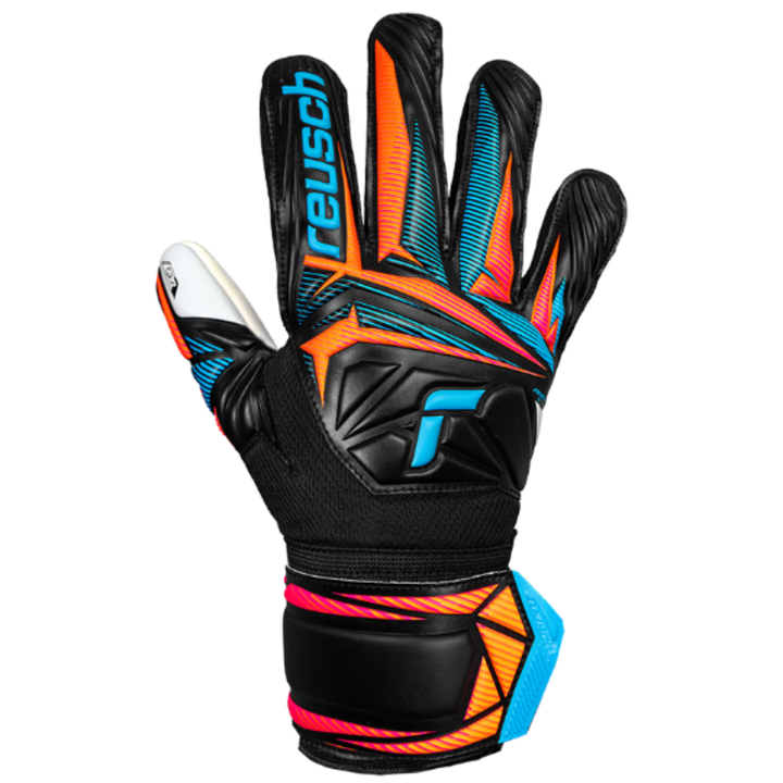 Reusch Attrakt Grip Goalkeeper Gloves- Black/Blue/Orange
