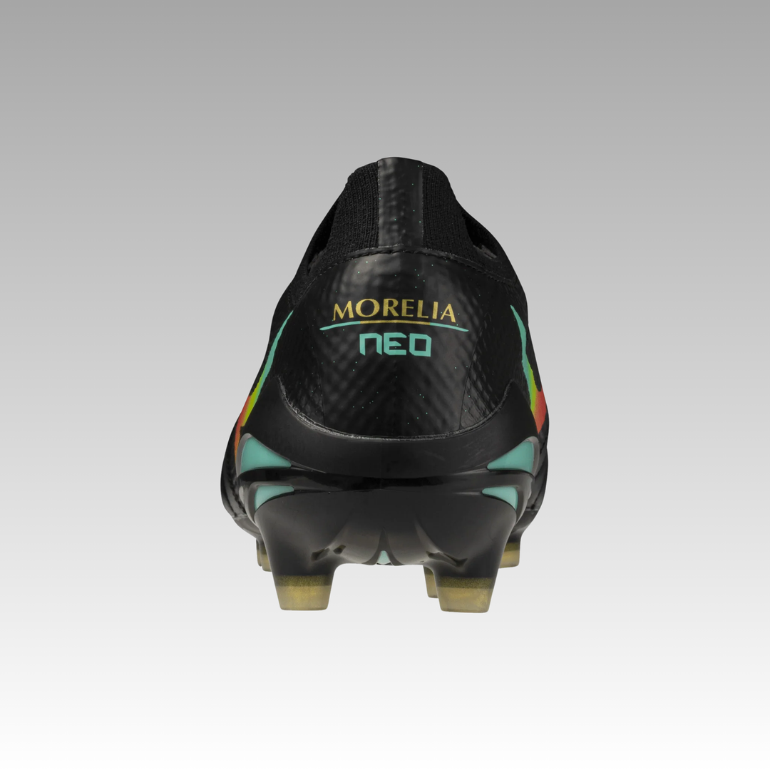 Mizuno Morelia NEO V b Elite FG Boots- Black/Orange/Yellow