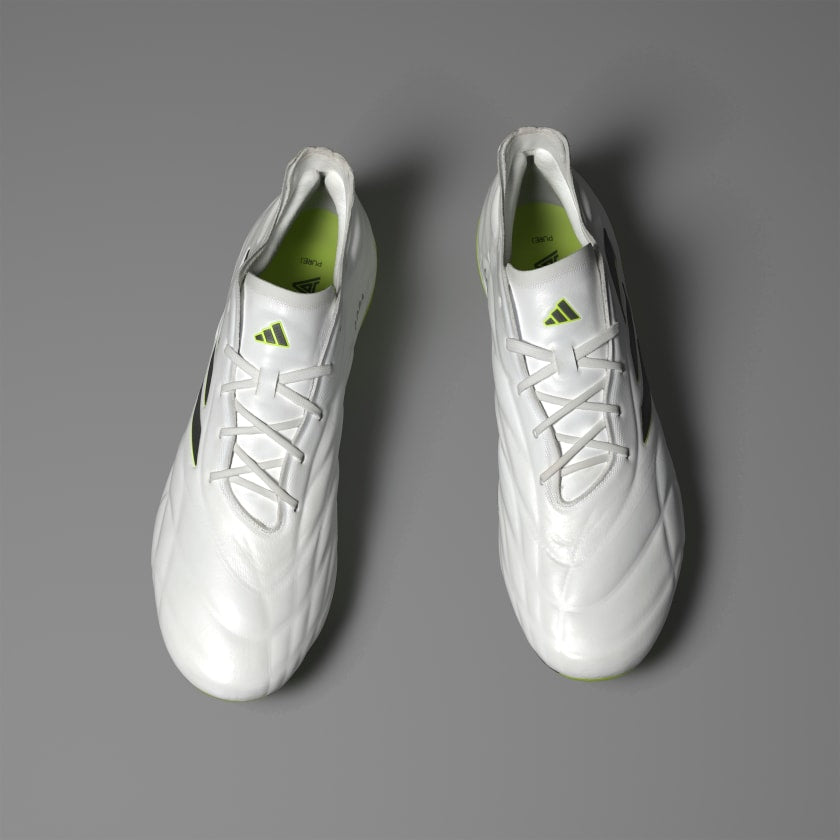 adidas COPA Pure .1 FG Boots- White/Black/Fluro Green