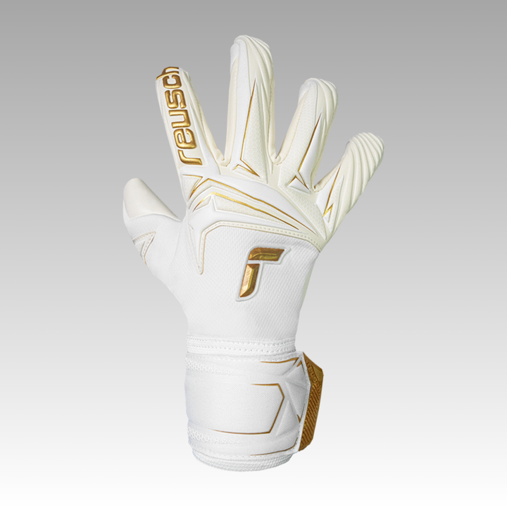 Reusch Attrakt AB1 Advance Goalkeeper Gloves- White/Gold