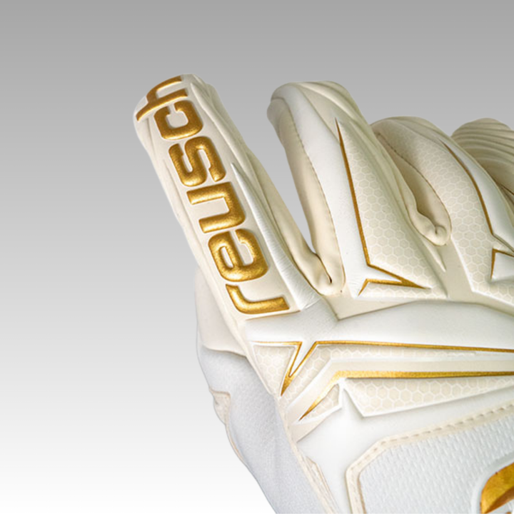 Reusch Attrakt AB1 Advance Goalkeeper Gloves- White/Gold