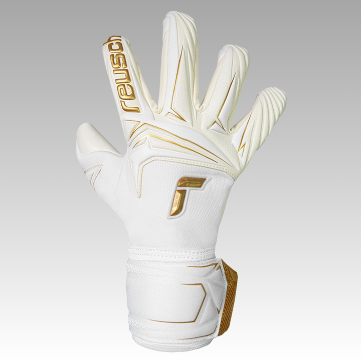 Reusch Attrakt AB1 Advance Goalkeeper Gloves- White/Gold