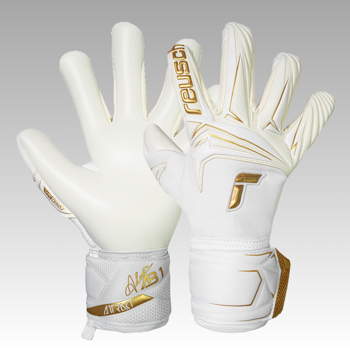 Reusch Attrakt AB1 Advance Goalkeeper Gloves- White/Gold
