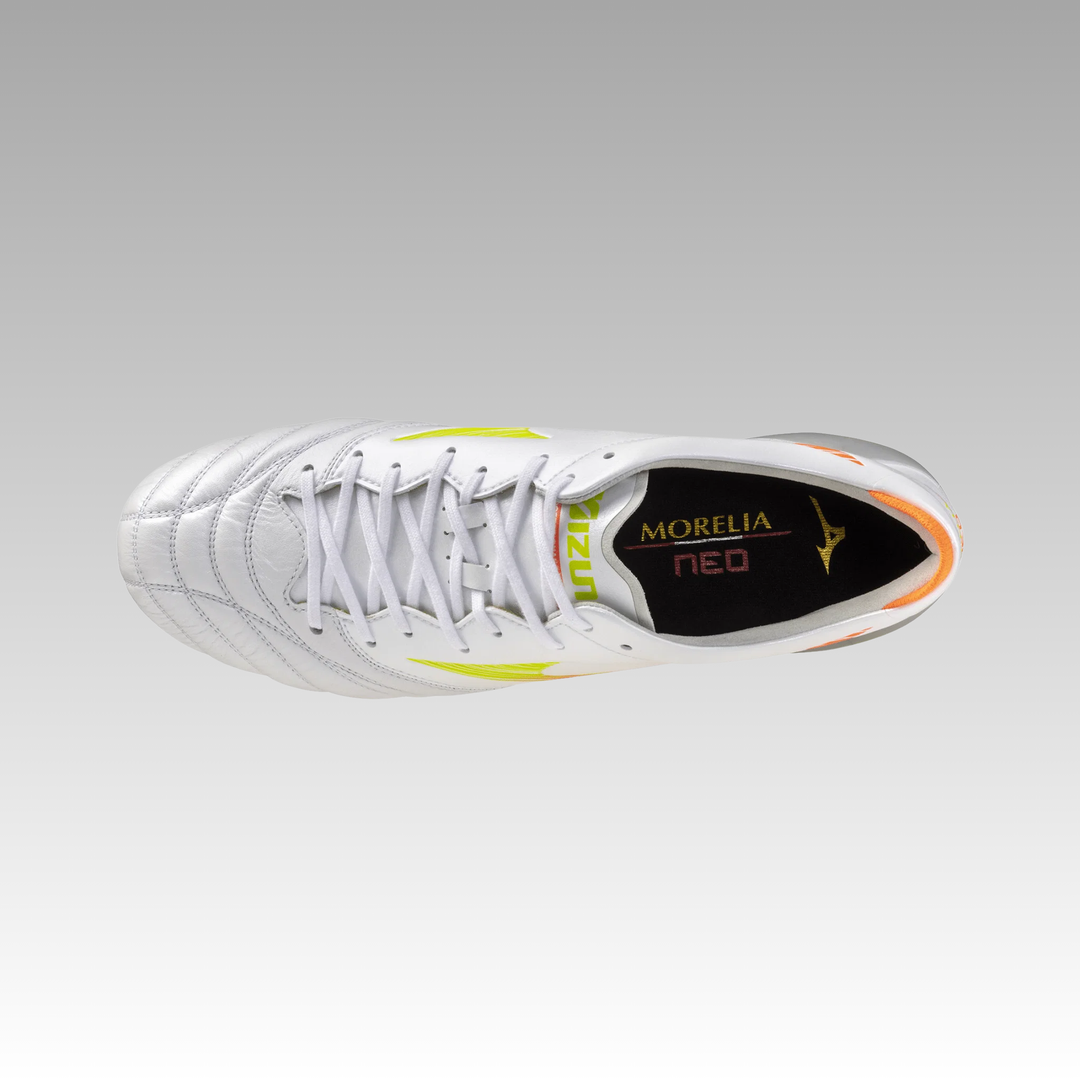 Mizuno Morelia NEO V Elite FG Boots- White/Orange