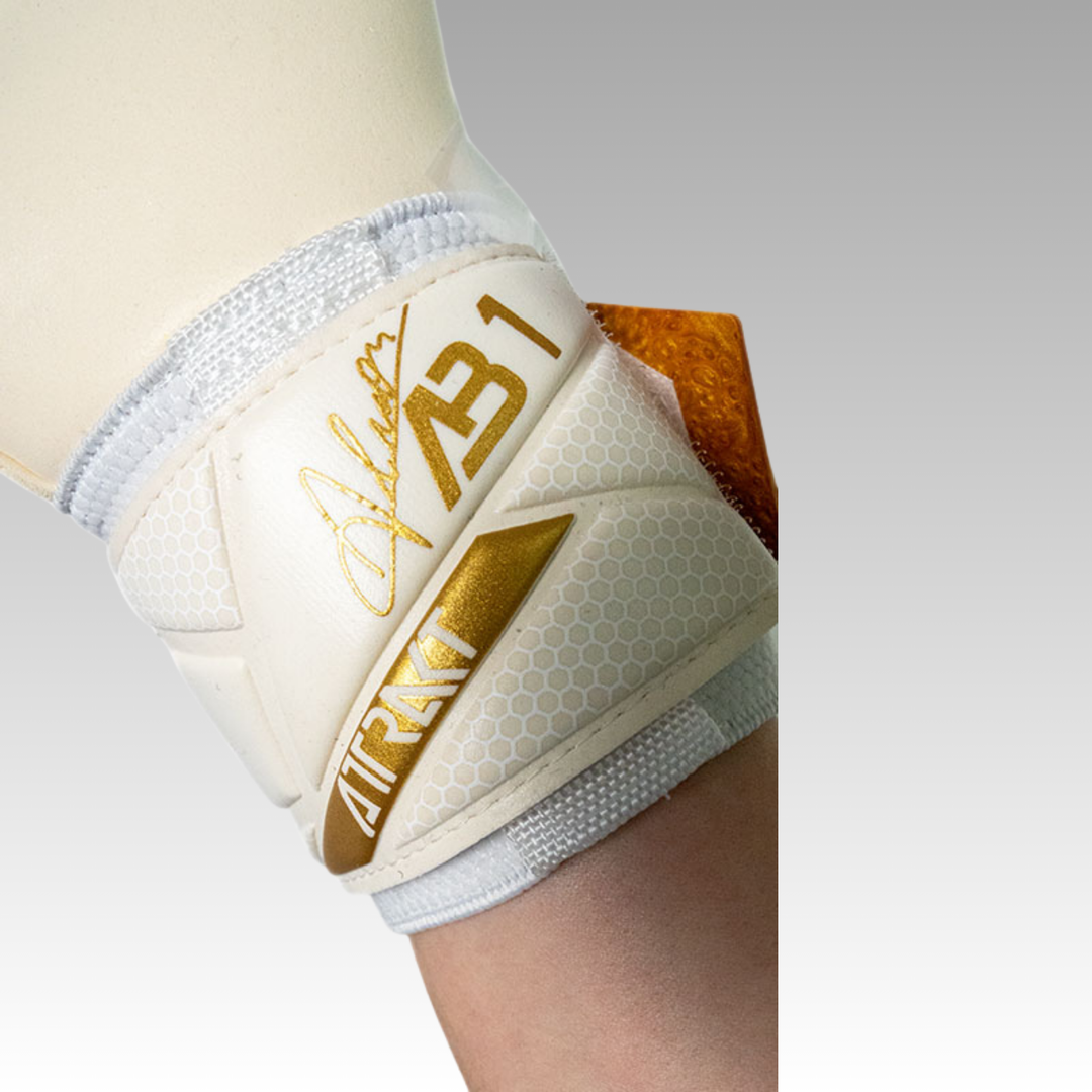 Reusch Attrakt AB1 Duo Goalkeeper Gloves- White/Gold