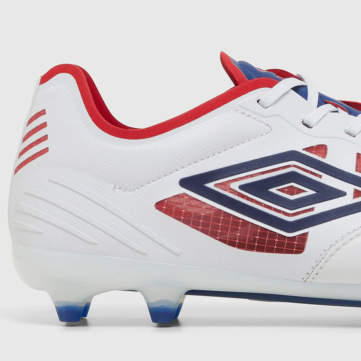 Umbro Tocco IV Pro FG Boots- White/Blue/Red