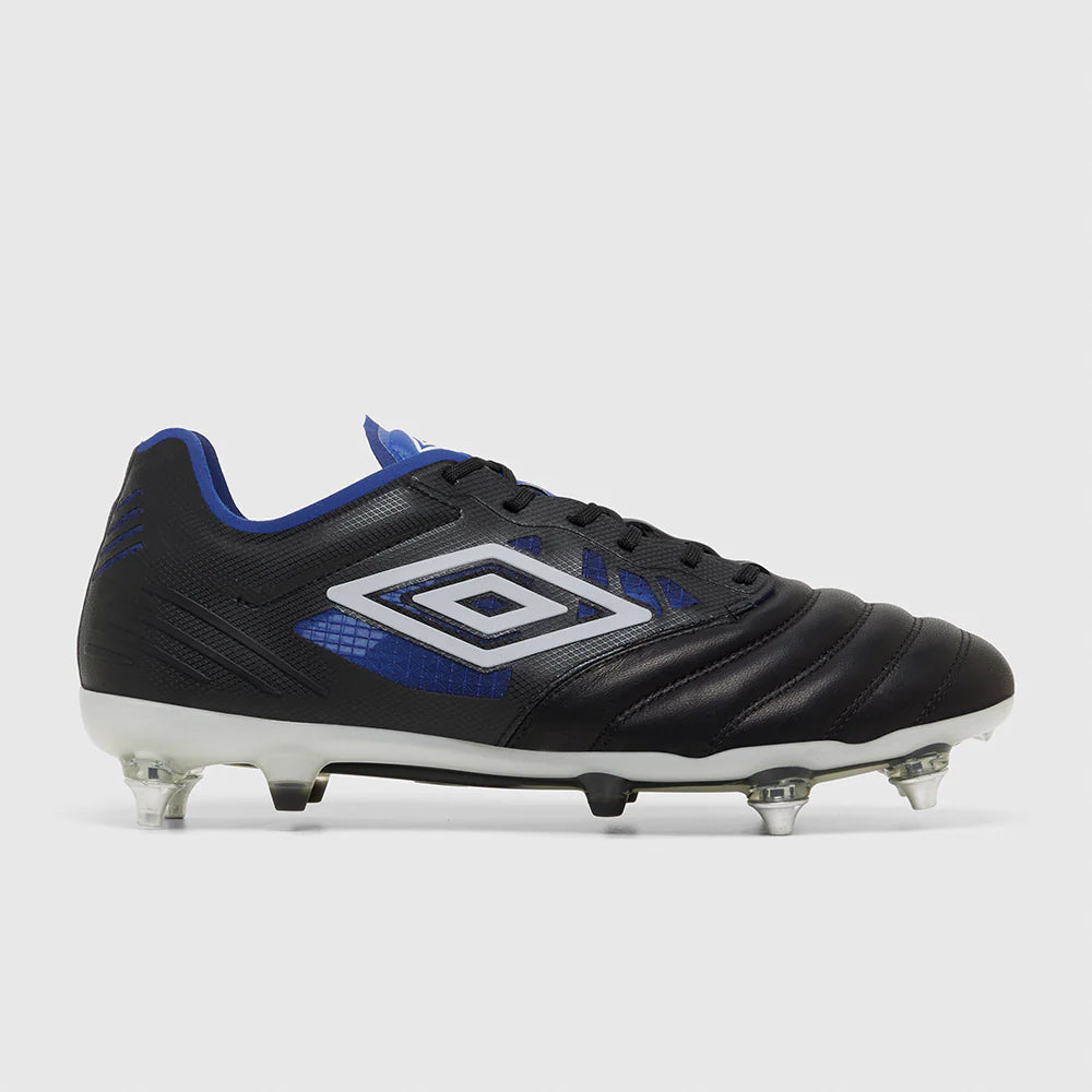 Umbro Tocco IV Pro SG Boots- Black/White/Blue – Soccer Locker