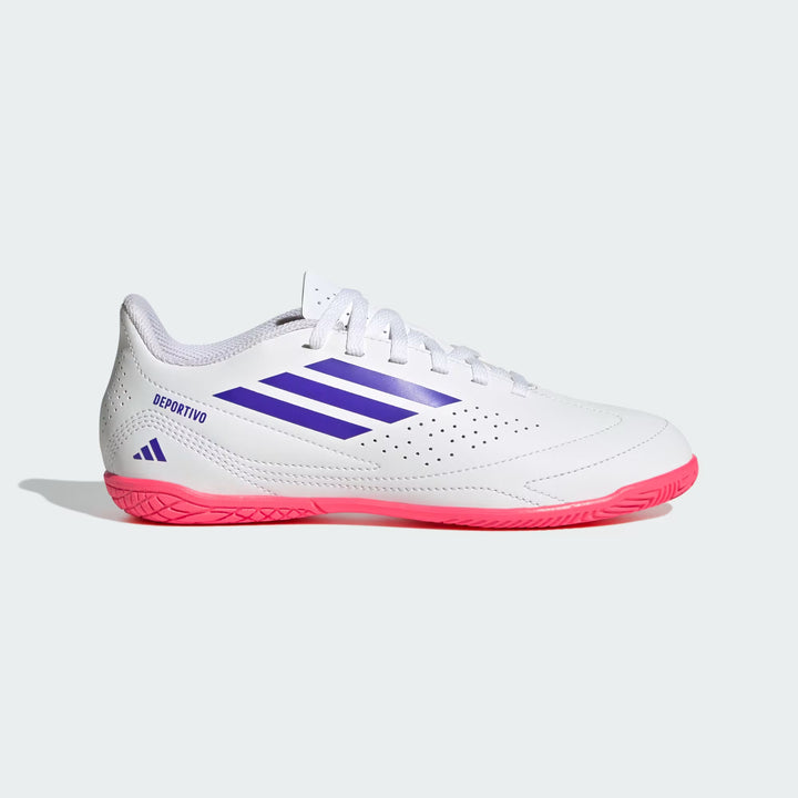 adidas Deportivo III Indoor Boots- White/Purple- JUNIOR