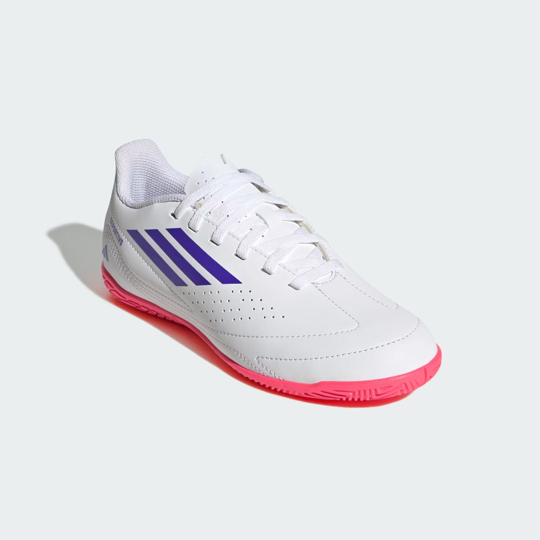 adidas Deportivo III Indoor Boots- White/Purple- JUNIOR